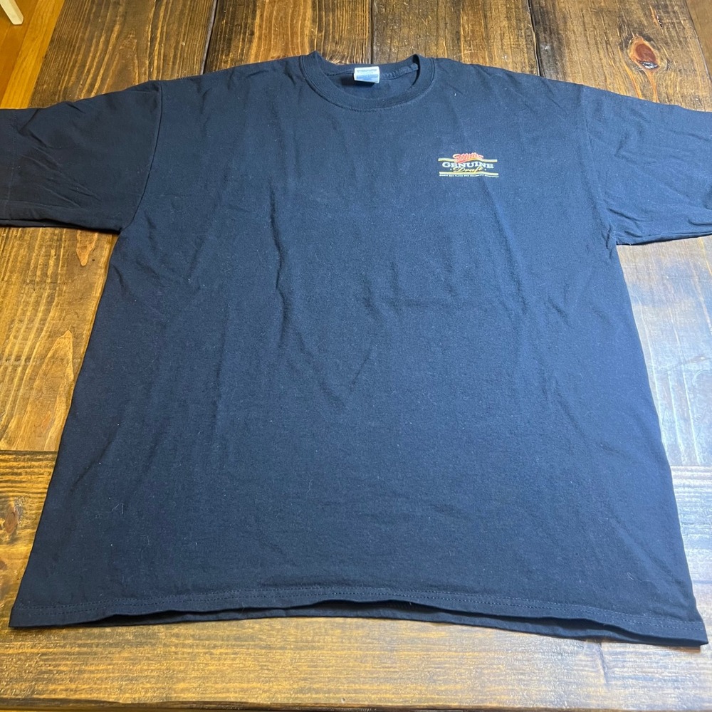 Gildan Miller Genuine Draft Beer Graphic T-Shirt Mens XL Black Ultra Cotton